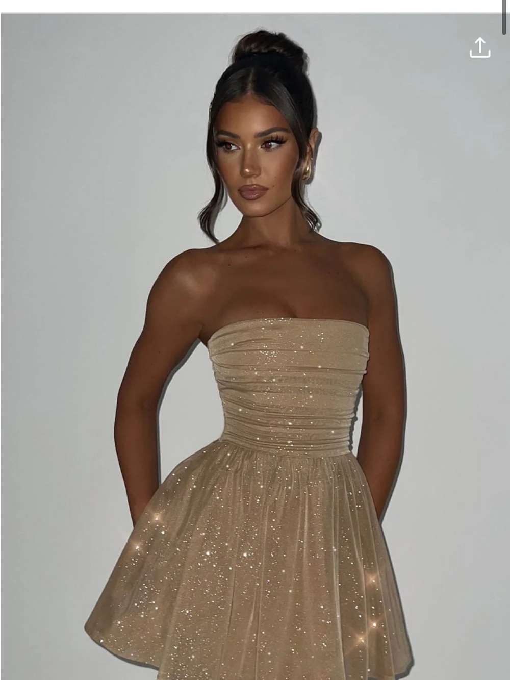 Babyboo Katrina Sparkle Mini Dress in BLACK